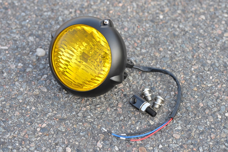 Aluminium Mini-Headlight in yellow